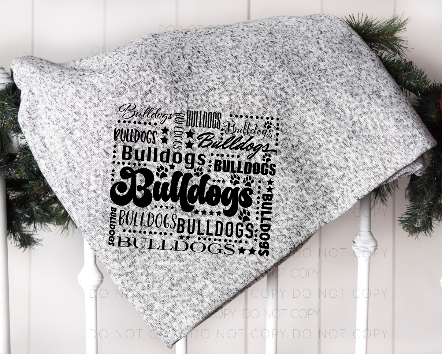 Bulldogs Typography Blanket