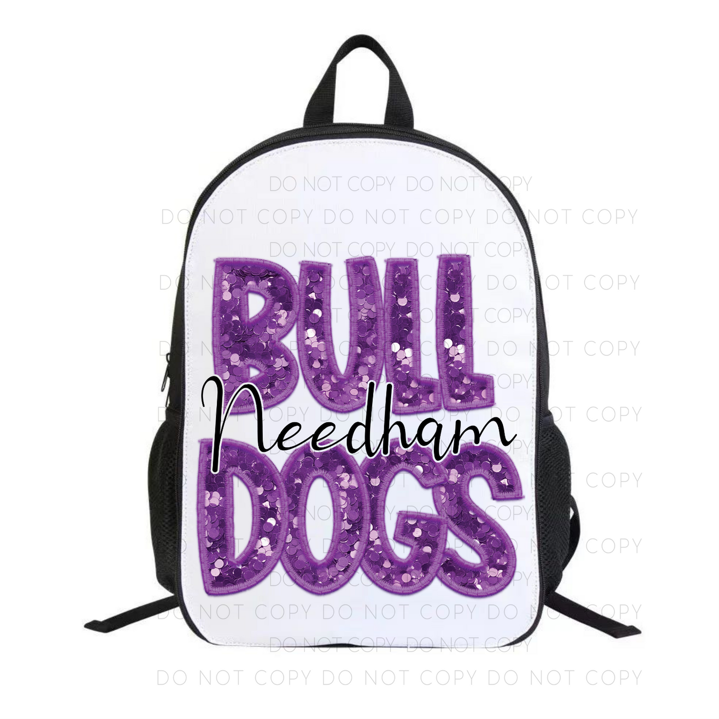 Faux Sequin Needham Bulldogs Backpack