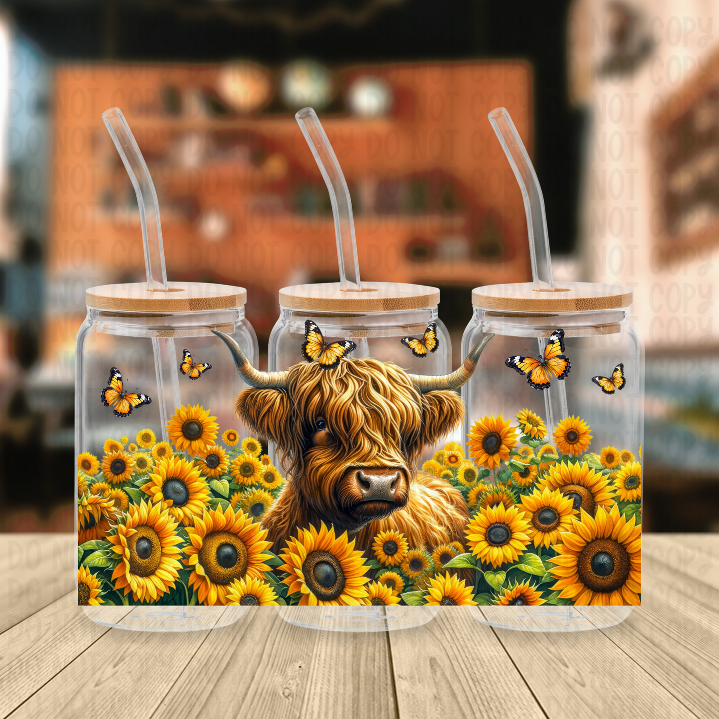 Highland Cow Sunflowers