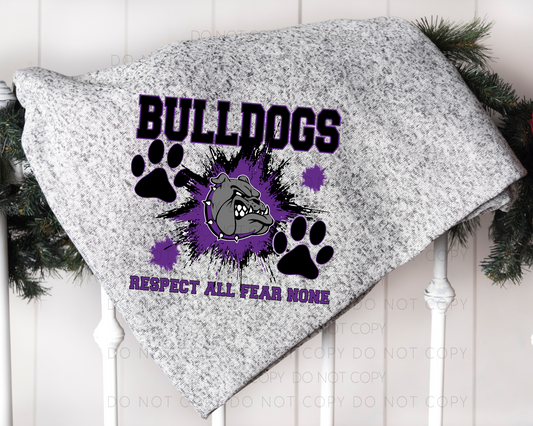 Bulldogs Respect All Fear None Blanket
