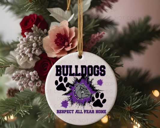 Bulldogs Respect All Fear None Ornament